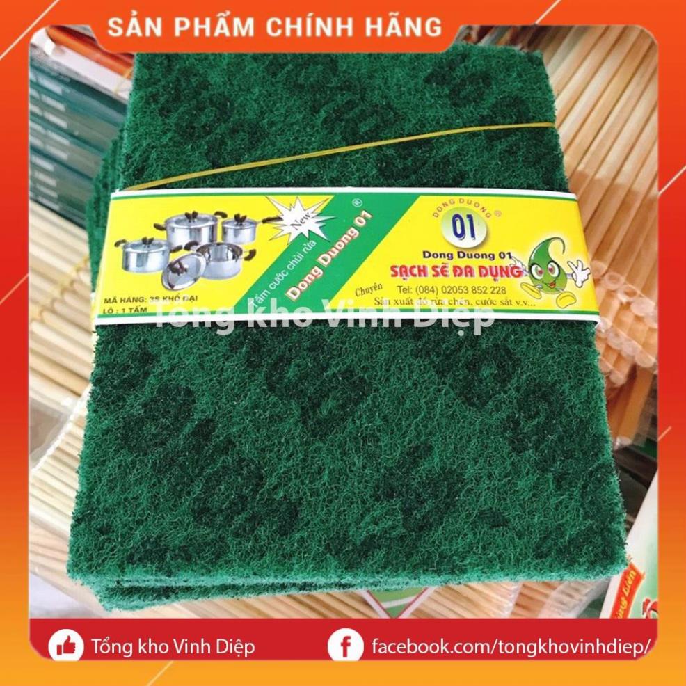 Combo 10 miếng cước ráp xanh to cọ rửa bát đĩa xoong chảo siêu sạch