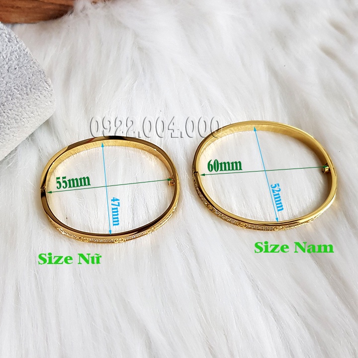 Vòng tay nữ cẩn full 2 hàng đá, vòng tay nam VZ1827.