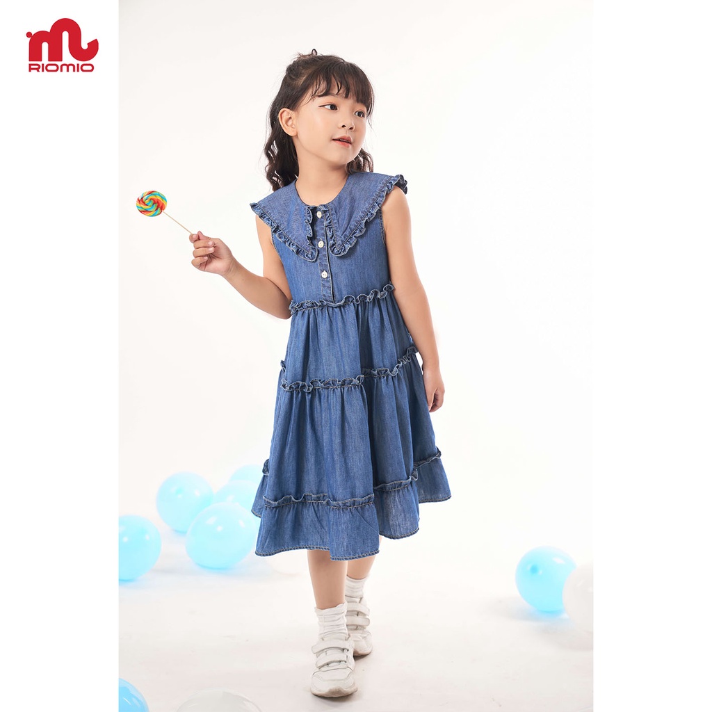 Váy bé gái 2-9 tuổi (13-33kg) dáng xòe RIOMIO 100% cotton jean USA cao cấp siêu xinh cho bé - RO211