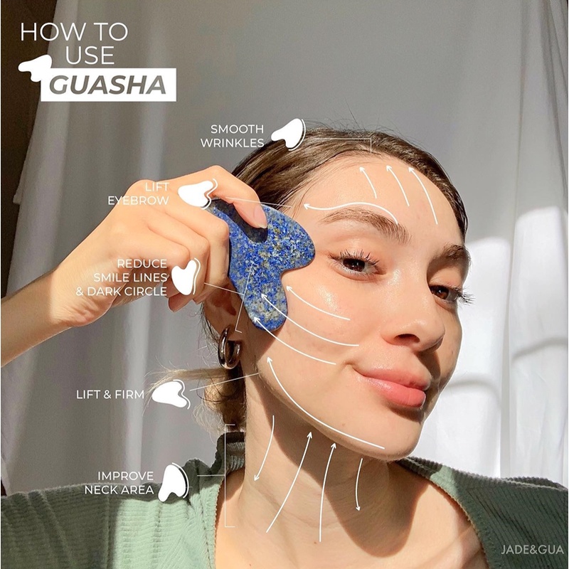 Mát Xa Gua sha massage mặt và cơ thể - guasha giả đá dùng siêu thích