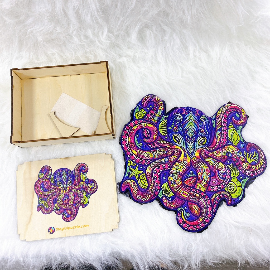 Bộ Xếp Hình Gỗ Thegioipuzzle Ghép Hình Puzzle, Bạch Tuộc TGP082