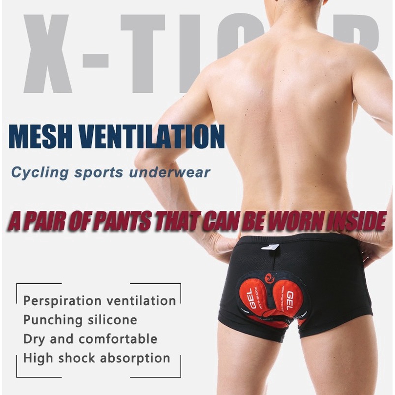 Quần short X-TIGER có mút đệm thiết kế 3D dùng khi đạp xe