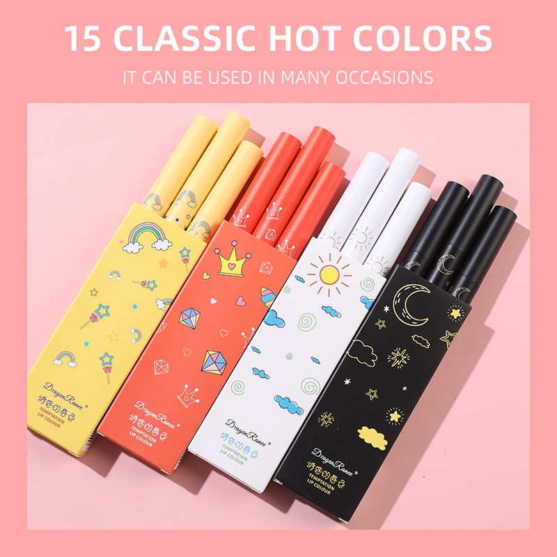 Bộ Ba Son Môi Dạng Bút Chì Màu Nhung Lì Tiện Lợi JP5