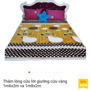 Thảm trải giường cừu vàng