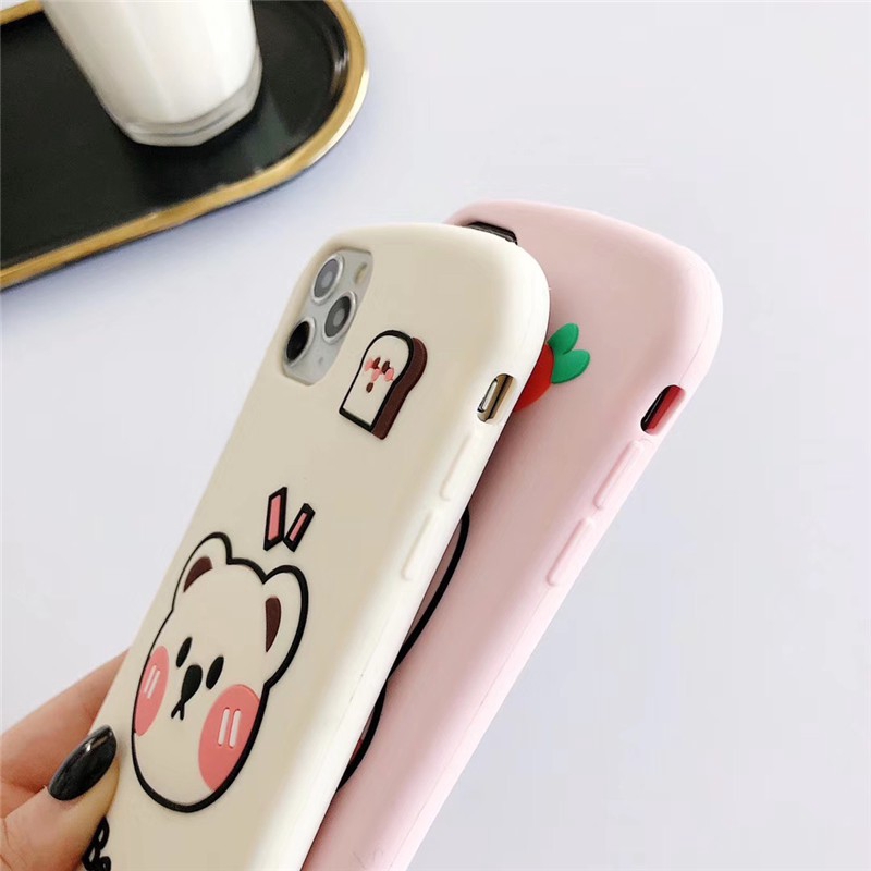 Ốp điện thoại bằng silicone hình con gấu /thỏ cho Iphone 11 Pro Max X XS MAX XR 7 8 6 6S Plus iphone 11 pro max