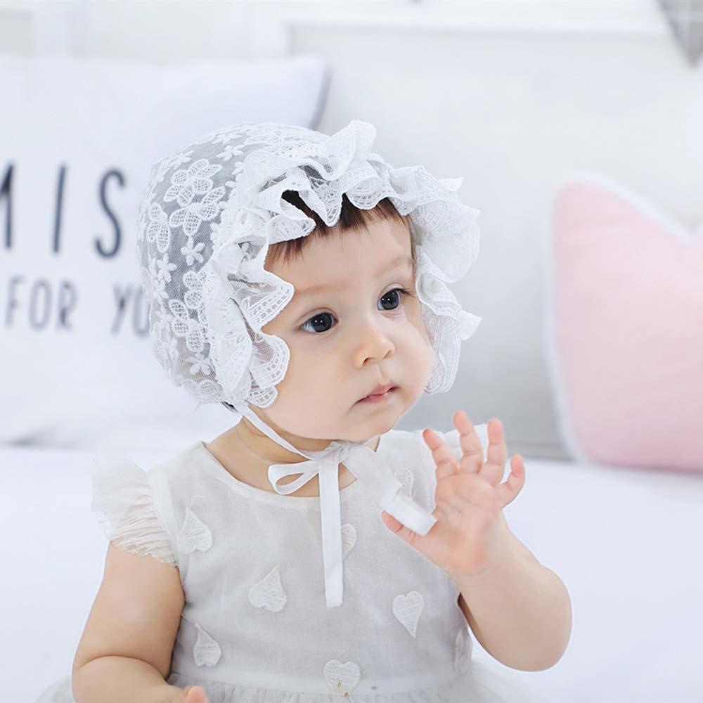 Mũ Cotton Phối Ren Dễ Thương Cho Bé