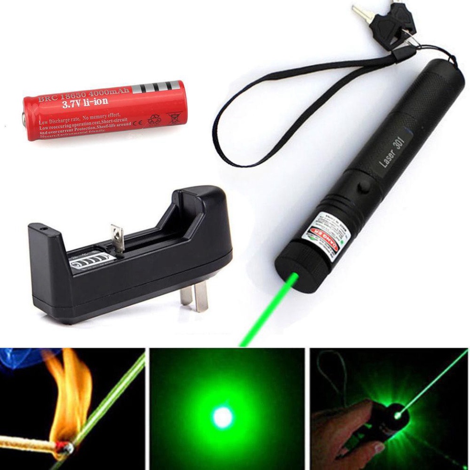 Đèn laser ! bút laze lazer 303 tia xanh/đỏ cực sáng công suất lớn chiếu xa 3km Tặng kèm Pin sạc bao gồm bộ sạc