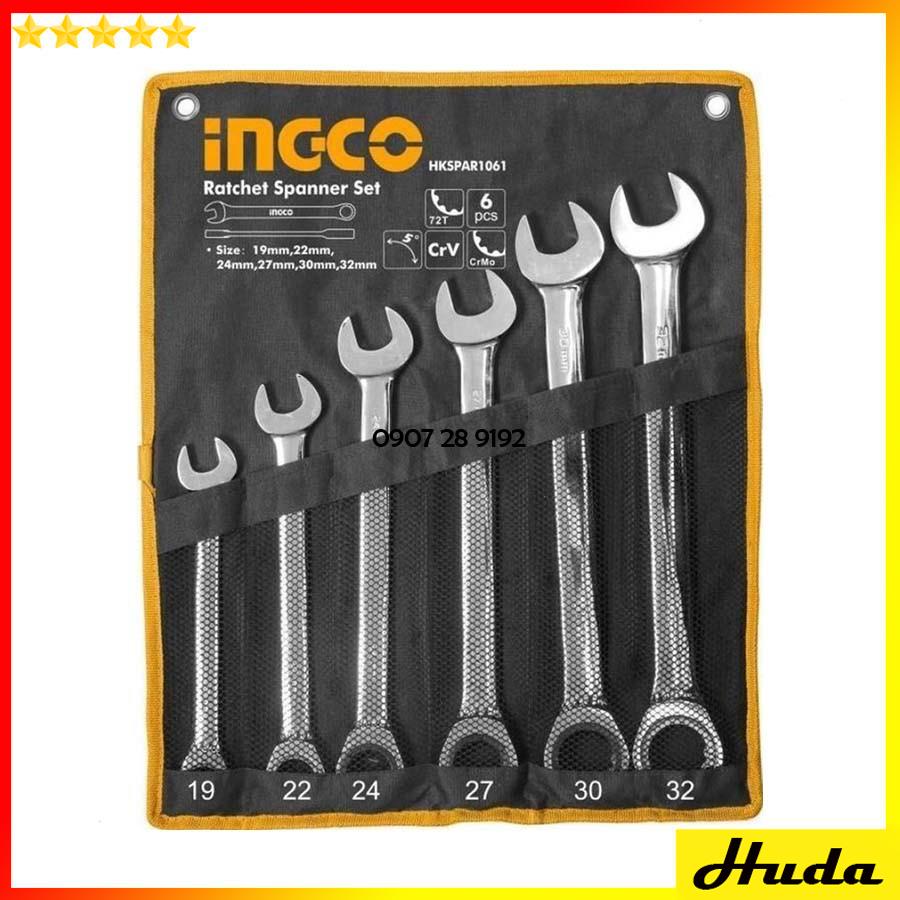 Bộ 6 cờ lê miệng vòng 2 chiều kích thước 19-32mm Total Ingco chất liệu Cr-v bền bỉ chắc chắn 1234