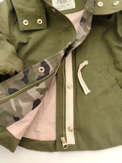 Áo khoác Parka Jacket kaki Zara bé trai bé gái