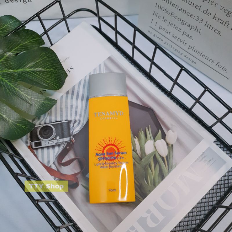 Kem chống nắng nâng tone, kiềm dầu Tenamyd Aqua Sun Serum SPF 50/PA - Huyết Thanh Chống Nắng Tenamyd Aqum