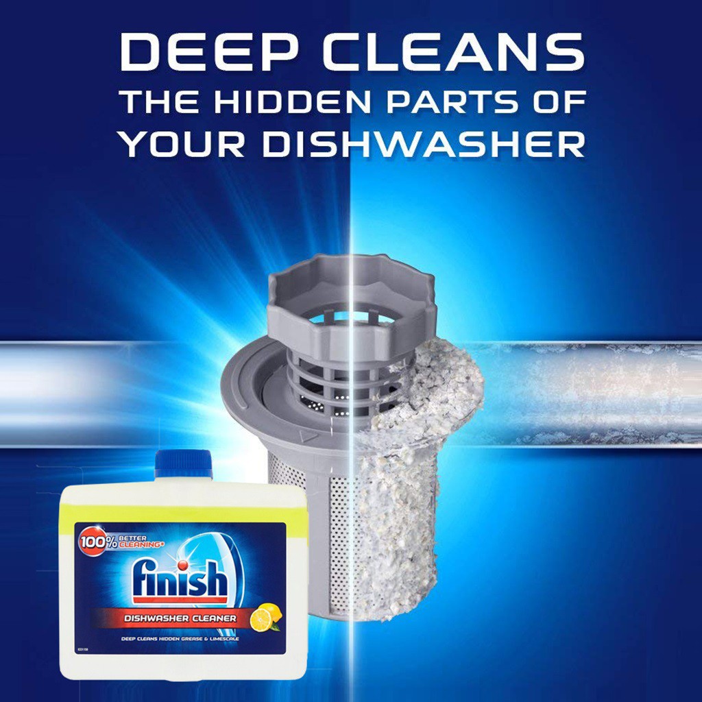Dung dịch vệ sinh máy rửa bát F.i.n.i.s.h 250ml - Khử mùi - Tẩy cặn - Bảo vệ máy. Giao ngẫu nhiên