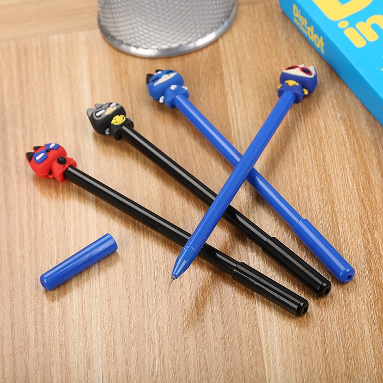 Bút siêu nhân mèo, bút gel nước mực đen hình siêu nhân mèo