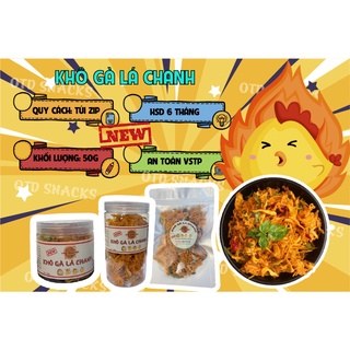 Khô gà lá chanh xé cay loại 1 túi zip 50g, otd ăn nhớ luôn