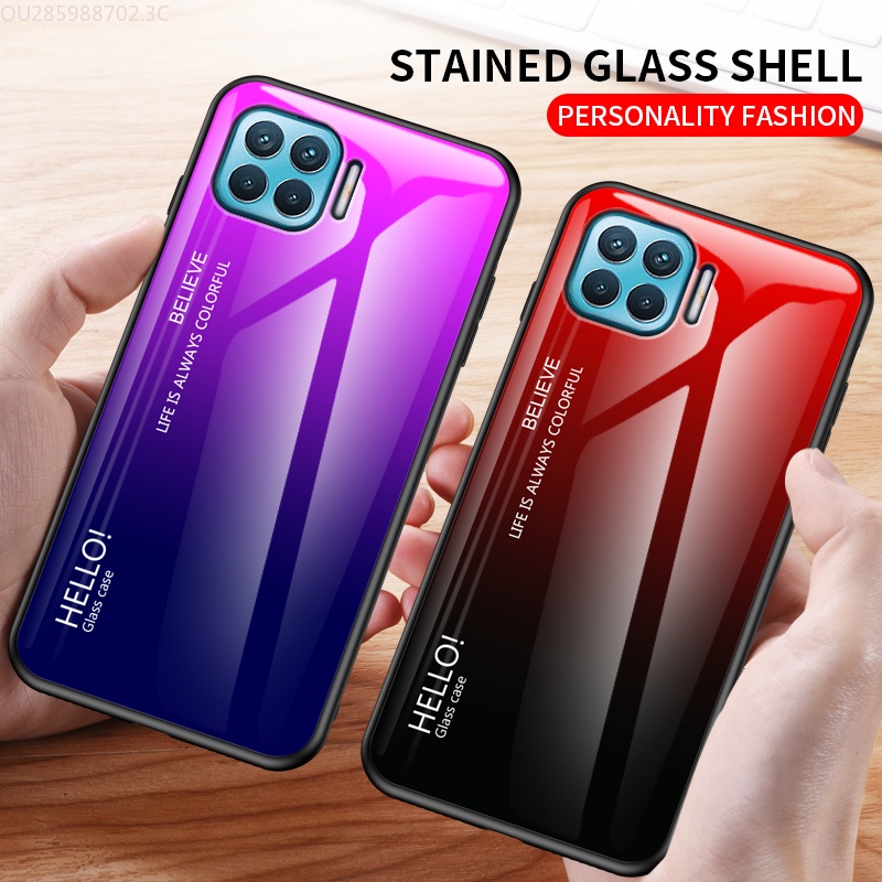 Ốp Điện Thoại Viền TPU Mềm Màu Gradient Cho OPPO A93 A53 A73 A9 A31 A5 2020 R9S F3 F1 R9 Plus A77