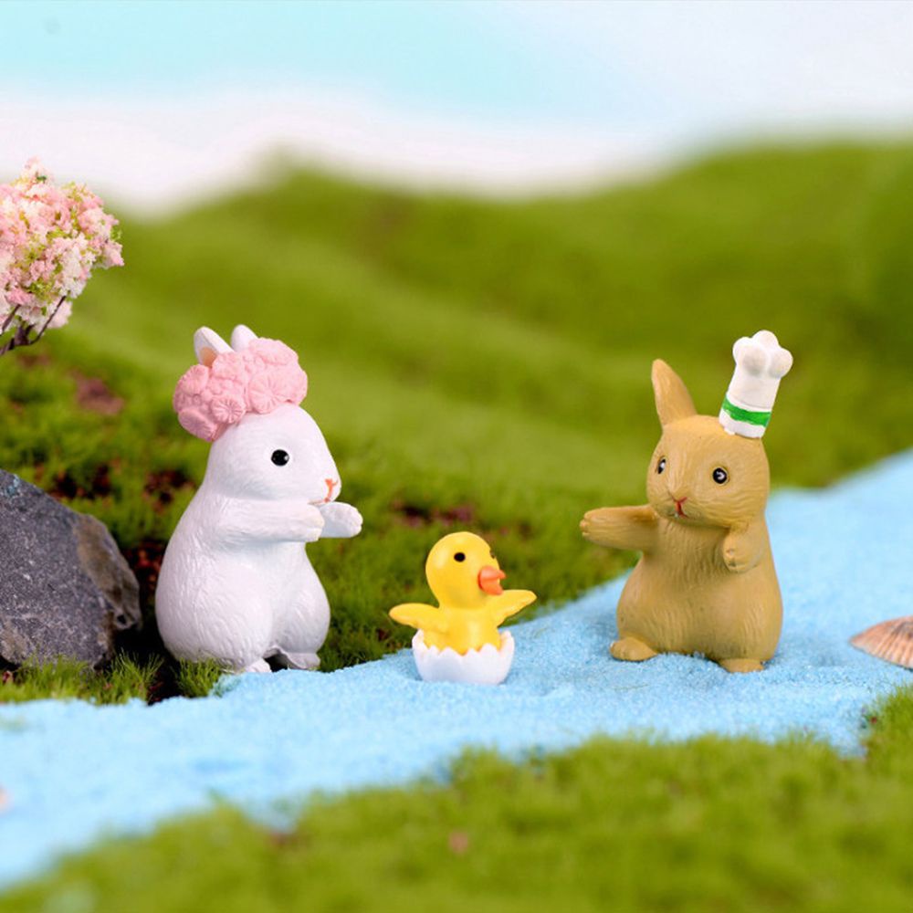 Set 12 Đồ trang trí thỏ hoạt hình mini trang trí tiểu cảnh DIY
