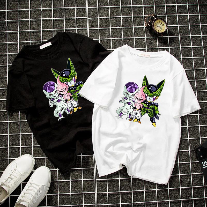 Áo thun Unisex form rộng nhân vật họa hình Hàn Quốc vải dày mịn 2019T1549