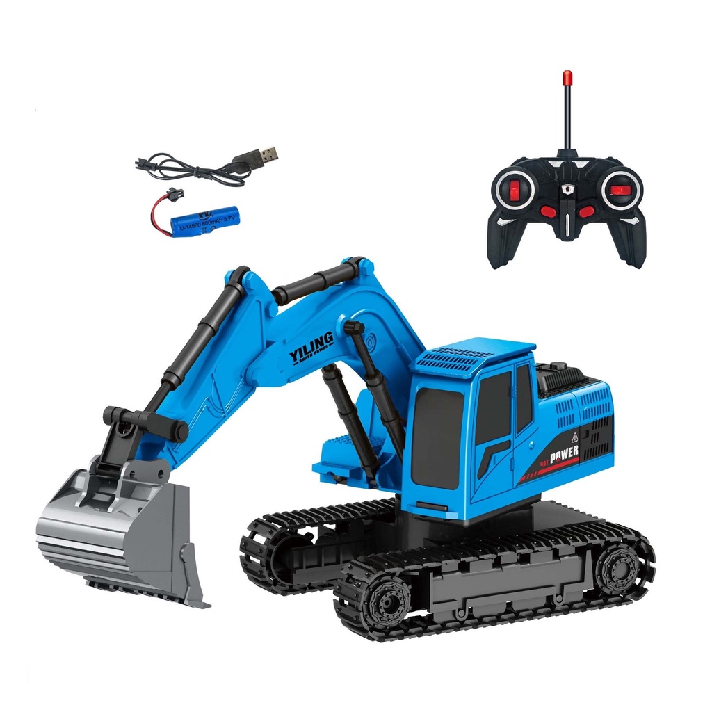 Đồ chơi xe cần cẩu điều khiển từ xa tỷ lệ 1:24 (2 màu) dùng pin sạc, có thể điều khiển cần cẩu