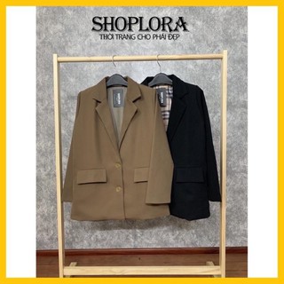 áo blazer nữ 2 lớp, áo vest dài tay cao cấp 2 màu đen/nâu phong cách hàn quốc - Thời trang SHOPLORA ་
