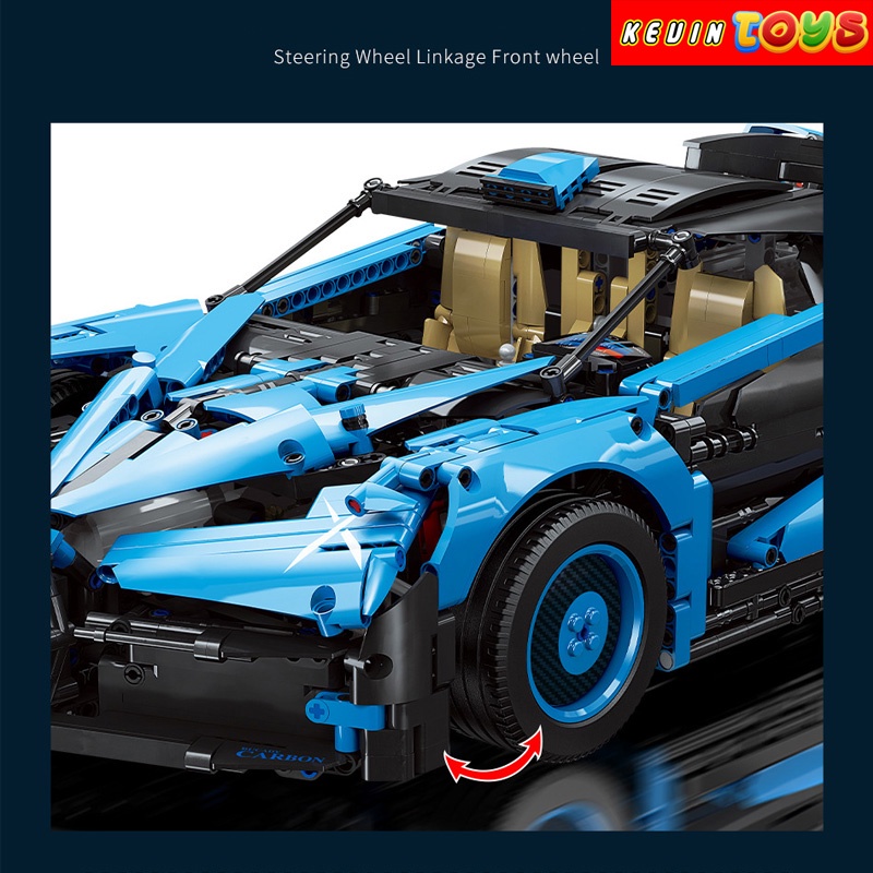 Đồ Chơi Lắp Ráp Kiểu LEGO Technic Xe Điều Khiển Từ Xa Mô Hình Siêu Xe Bugatti Chiron No.88008 Với 3101 Mảnh Ghép