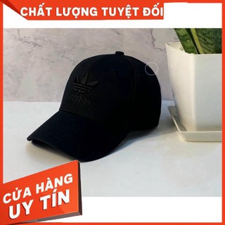 Nón kết mũ lưỡi trai Adidas đen logo thêu đen tinh tế Free size