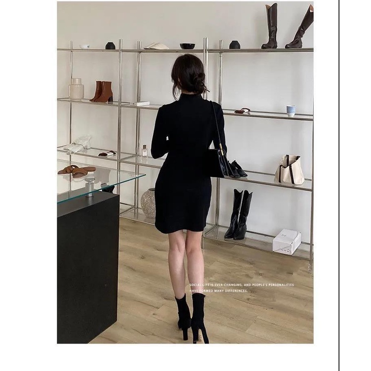 Đầm cổ cao dáng ôm eo sành điệu cho nữ