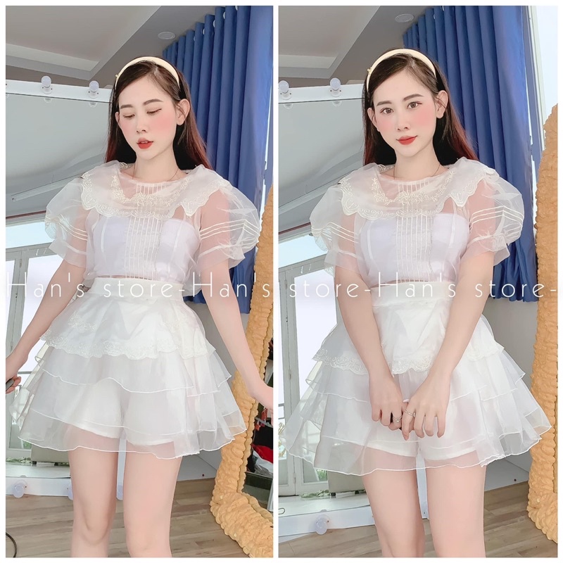 (XẢ KHO) BỘ THÊU TẦNG VOAN- ẢNH THẬT