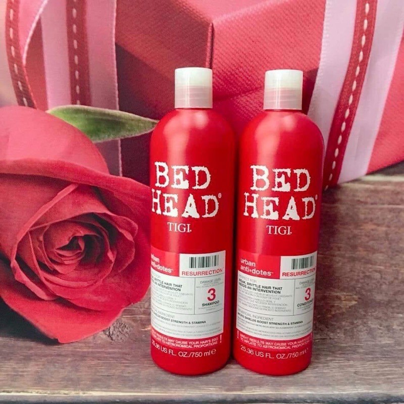 Dầu Gội Tigi đỏ BED HEAD TIGI URBAN ANTIDOTES phục hồi tóc hư tổn cấp độ 3 1500ml/ cặp