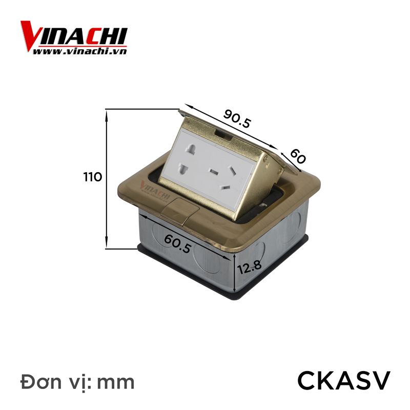 Ổ Cắm Âm Sàn Vàng - Ổ Cắm Âm Thích Hợp Cho Phòng làm Việc, Khách Sạn, Phòng Họp, Trường Học