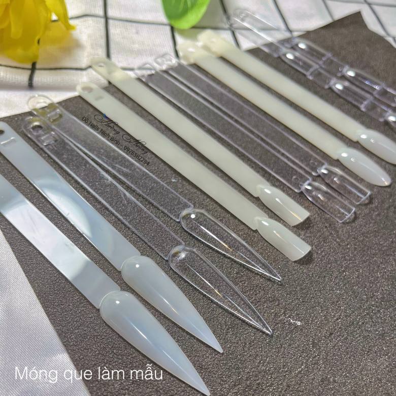 Móng làm mẫu, móng tập vẽ nail, móng nhọn, vuông, tròn, 3 móng nối nhau (bịch 120 móng)