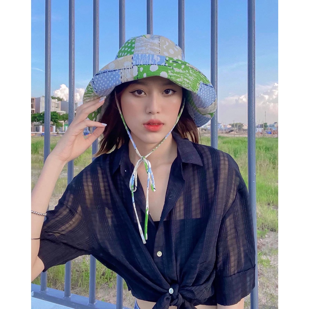 Mũ Nón Bucket Vành Rộng Linen - Chewing Gum Hat