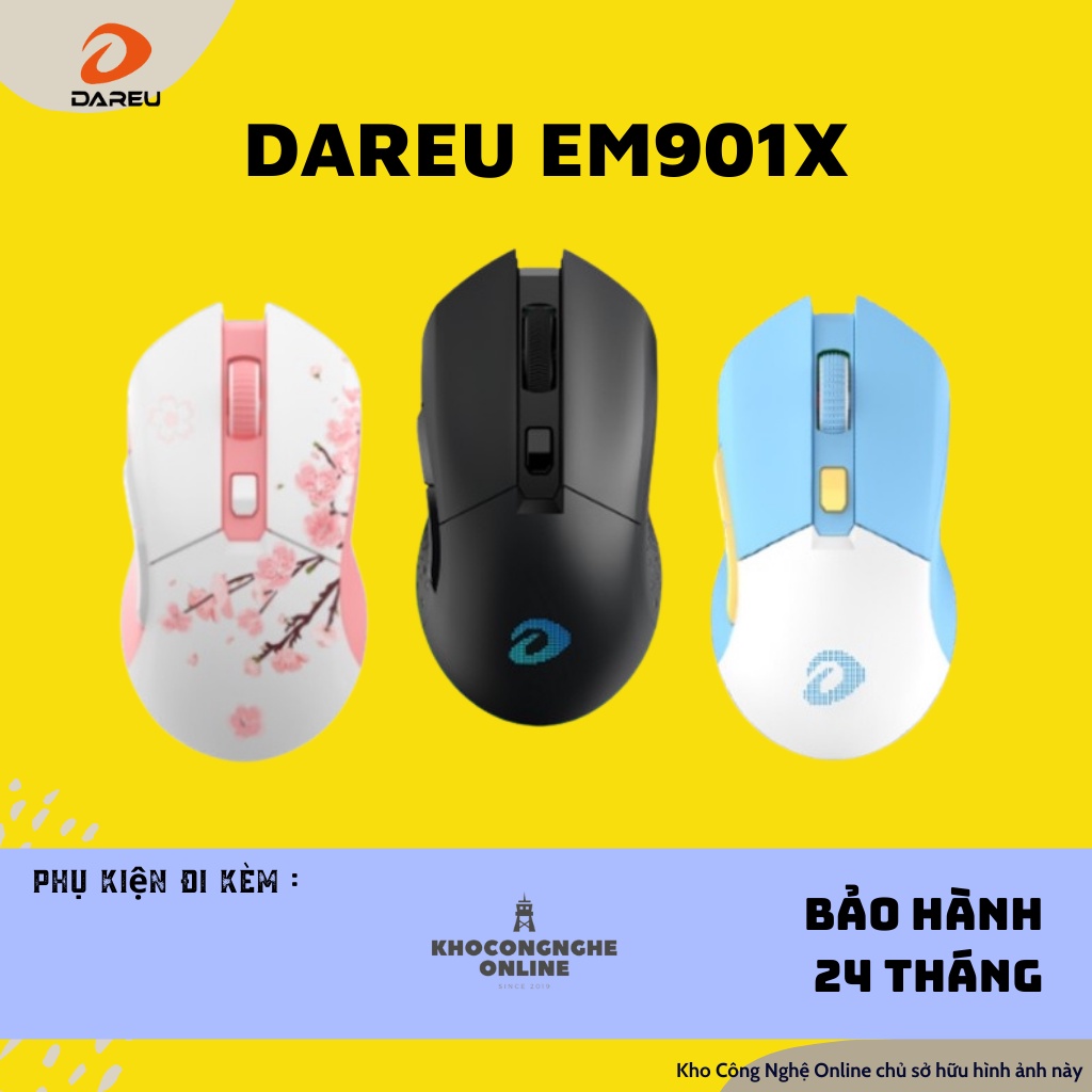 Chuột không dây Gaming DAREU EM901 RGB (BRAVO ATG4090 sensor)