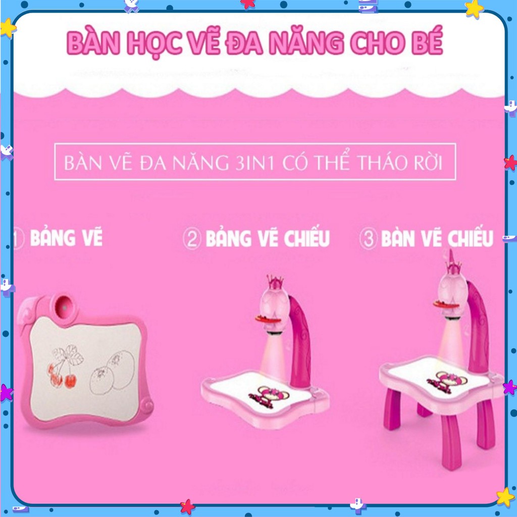 Bàn vẽ thông minh 💥FREESHIP💥 cho bé có đèn chiếu sáng – Bàn tập tô cho bé 24 mẫu, đồ chơi phát triển trí tuệ - DC031