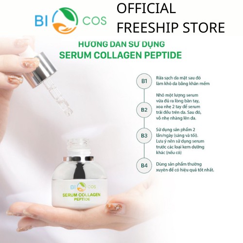 [Chính hãng] Serum Collagen Peptide Dưỡng Ẩm Và Làm Mềm Da, Tái Tạo Da Làm Mờ Thâm Nám BIO COSMETICS (20ml)