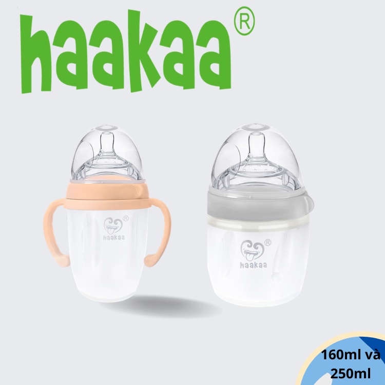 Bình sữa cao cấp Haakaa ❤️ 100% silicone chuẩn y tế ❤️ 160ml ❤️ 250ml