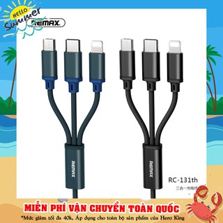 Cáp Sạc 3 Đầu Remax RC131TH ✓ Lightning-Micro USB-TypeC ✓ Hàng Chính Hãng Chống Rối Chống Đứt