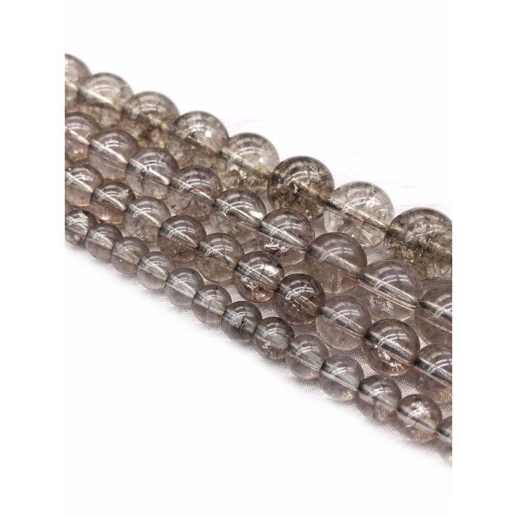 Chuỗi Hạt Đá Pha Lê Đen Tự Nhiên 15 "strand 6 8 10 12 14mm Dùng Làm Trang Sức