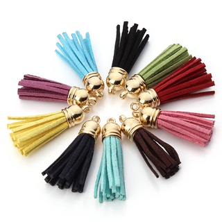 Phụ kiện handmade tua rua sợi thủ công vải nỉ - nắp vàng