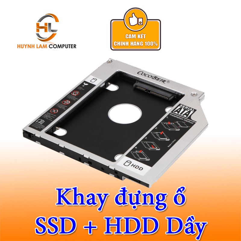 Khay ổ cứng laptop Caddy Bay SATA 3.0 12.7mm Dày gắn thêm ổ cứng cho Laptop