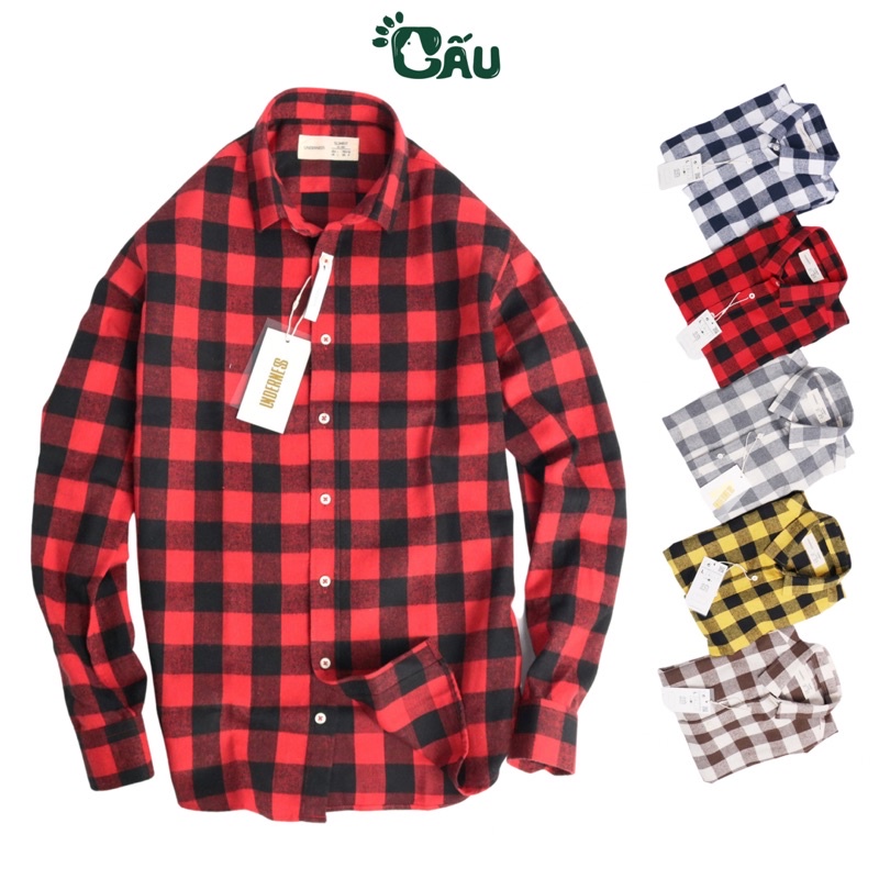 Áo sơ mi nam Gấu 194 cổ thuyền tay dài vải ít nhăn - form slimfit sang trọng cao cấp - Kẻ sọc caro | BigBuy360 - bigbuy360.vn