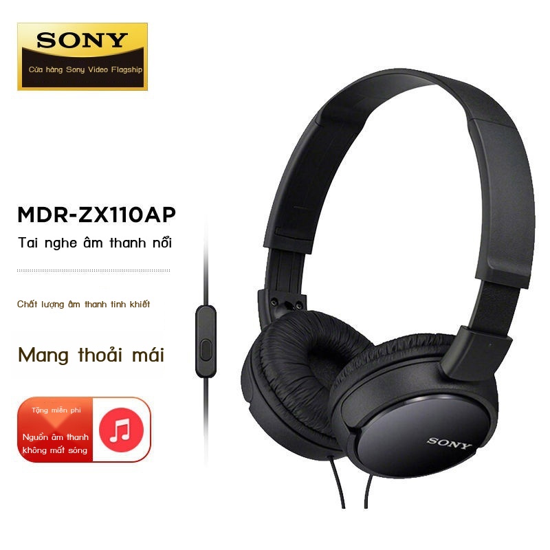 Tai nghe bass gắn trên đầu SONY / Sony MDR-ZX110AP với trò chơi học tập trực tuyến trên lớp của sinh viên lúa mì
