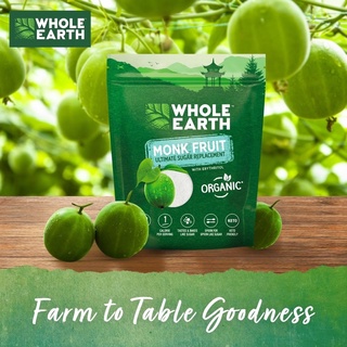 Đường ăn kiêng hữu cơ Whole Earth Monk Fruit 200g - Thành phần cỏ ngọt & quả la hán