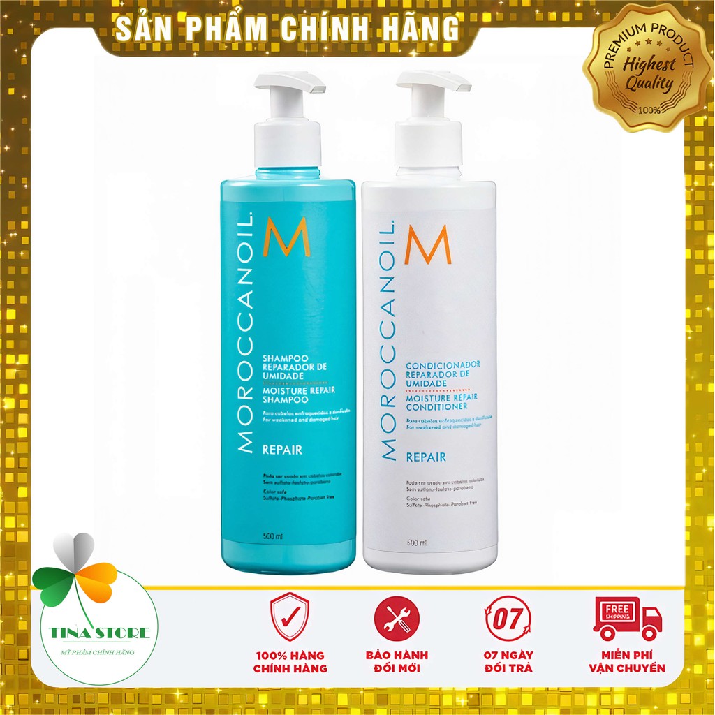 Miễn Ship🔥Cặp Dầu Gội Xả REPAIR MOROCCANOIL, Phục Hồi Độ Ẩm, Phục Hồi Tóc Khô Xơ, Hư Tổn | Hàng Chính Hãng