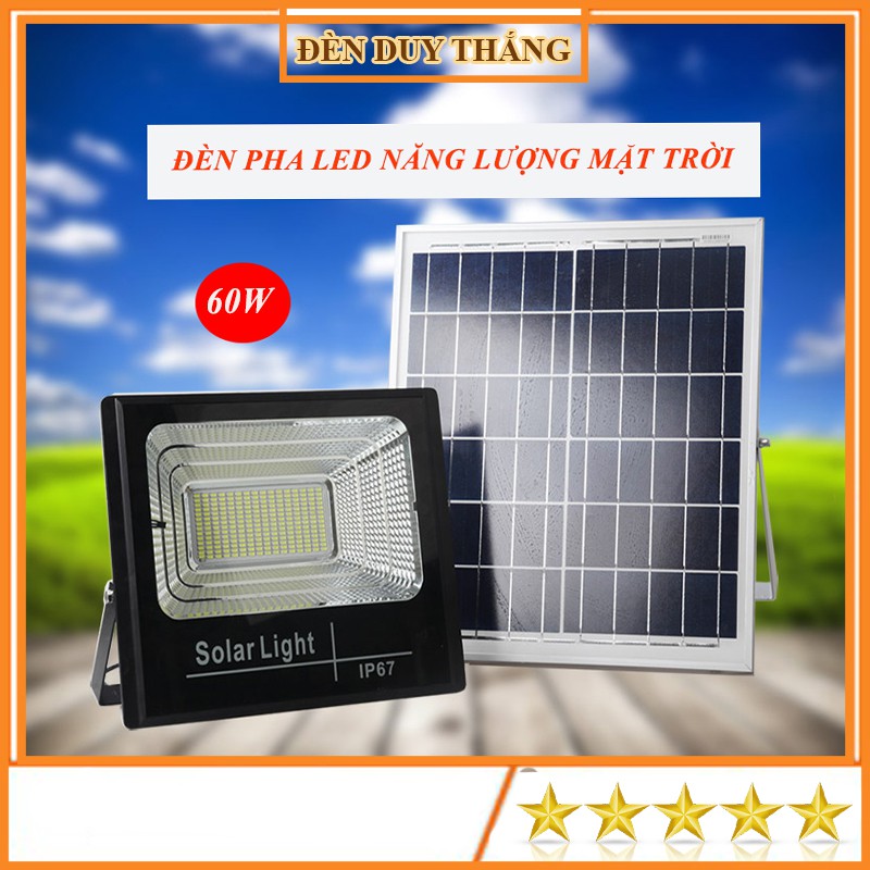 Đèn led pha năng lượng mặt trời 60W Siêu Sáng, ĐÈN DUY THẮNG