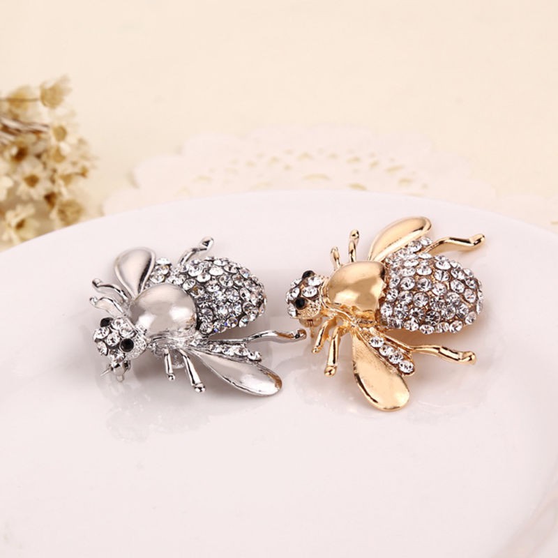 Pin cài áo hình ong đính đá nhân tạo thời trang dành cho nữ