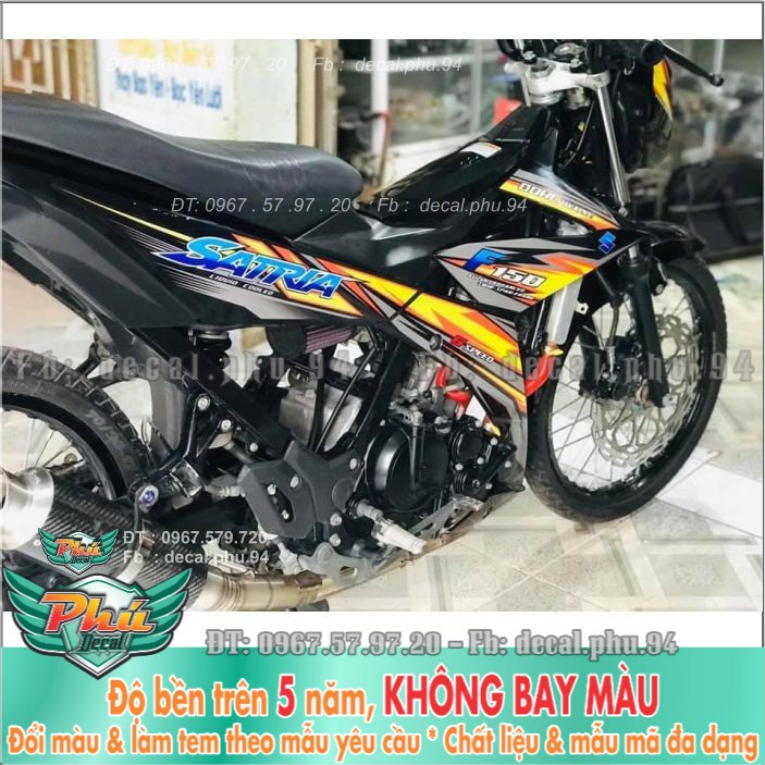 Tem rời Satria đen phối màu độc (B) -1