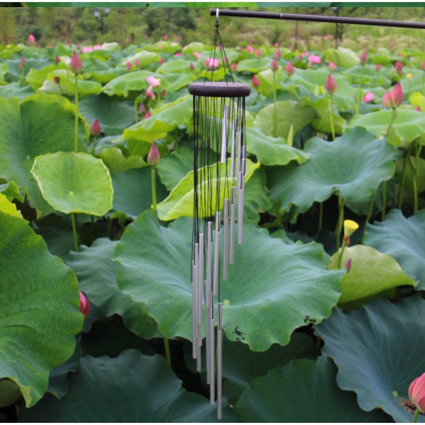 Chuông gió thanh  nhôm màu bạc 18 thanh