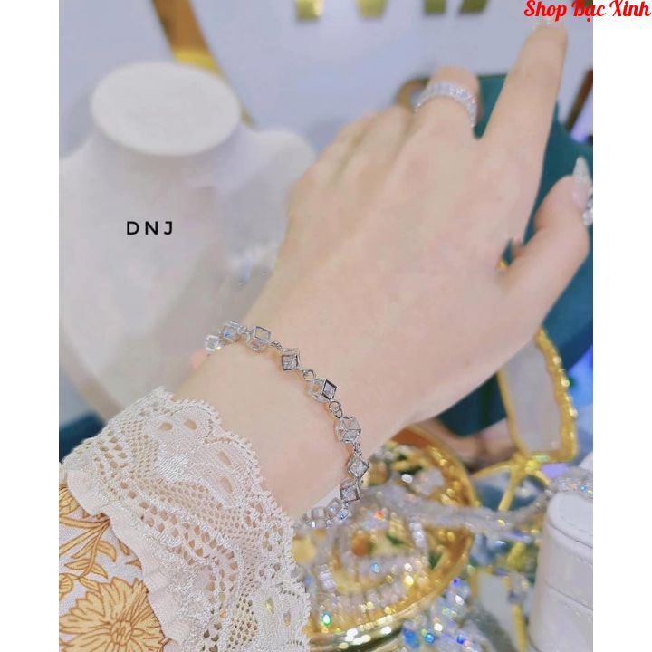 Lắc tay hình hộp vuông.Lắc tay BẠC.