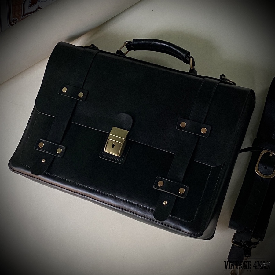 Cặp da công sở phong cách vintage cổ điển handmade leather | BigBuy360 - bigbuy360.vn