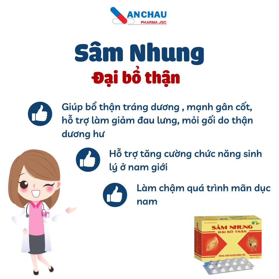 Sâm nhung đại bổ thận - Giúp tăng cường chức năng sinh lý, cải thiện xuất tinh sớm, di tinh, mộng tinh - che tên