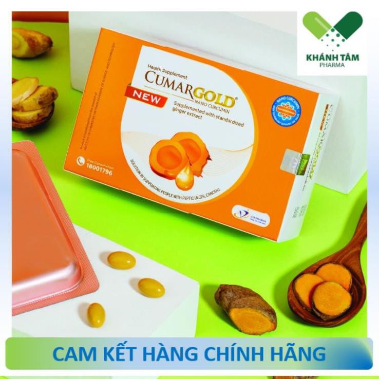 Cumargold New 150gr hoàn toàn mới cùng Gừng chuẩn hoá tiên tiến cho viêm loét dạ dày tá tràng hộp 30 viên